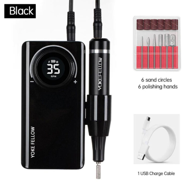 Portable Electric Nail Drill Machine - Electric Nail File 35000 RPM Rechargeable