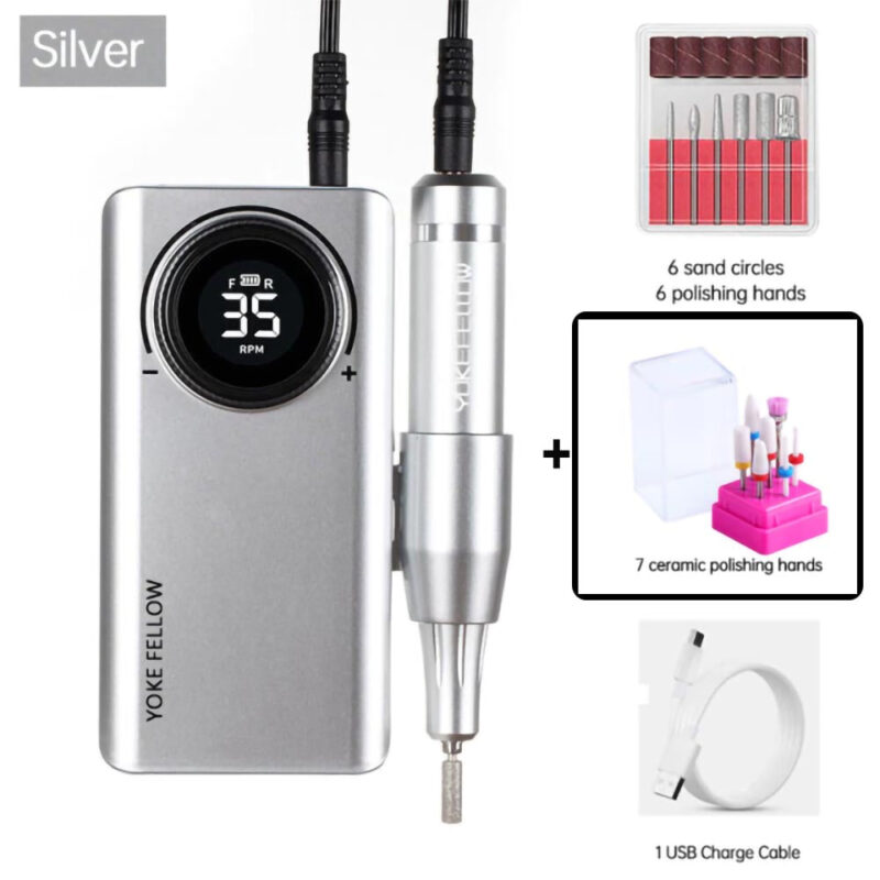 Portable Electric Nail Drill Machine - Electric Nail File 35000 RPM Rechargeable