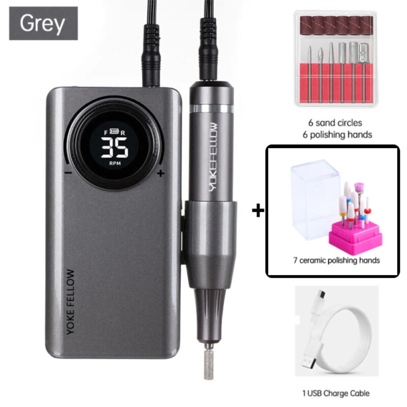 Portable Electric Nail Drill Machine - Electric Nail File 35000 RPM Rechargeable